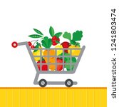 shopping supermarket cart with... | Shutterstock .eps vector #1241803474