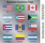 american flags. usa. brazil.... | Shutterstock .eps vector #396424564