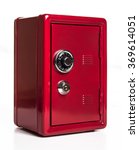 Red Safe Deposit Box On A White ...