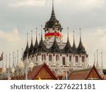 Metal Castle aka Wat Loha Prasat temple in Grand Palace of king built 1846 in Bangkok - Thailand