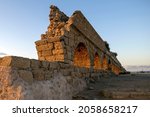 Small photo of Old aqueduct in Caesarea, Israel.