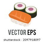 the vector japanese sushi food... | Shutterstock .eps vector #2097918097