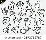 hand gesture vector icon set