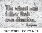 Small photo of The wisest men follow their own direction - ancient Greek philosopher Euripides quote mounted on white marble wall