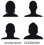 people profile silhouettes | Shutterstock .eps vector #123206284