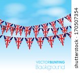 Uk Bunting On A Sky Background