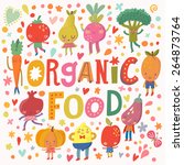 lovely organic food concept... | Shutterstock .eps vector #264873764