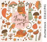 awesome forest set with lovely... | Shutterstock .eps vector #331611941