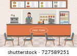 fast food restaurant interior.... | Shutterstock .eps vector #727589251