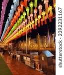 Small photo of Lamphun, Thailand, 21 Nov 2023, Festival of 100,000 Lanterns at Wat Phra That Haripunchai Woramahawihan or Yi Peng Lantern Festival in Lamphun Province