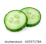 Fresh Slice Cucumber Close Up...