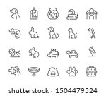 minimal thin line pet icon set  ... | Shutterstock .eps vector #1504479524