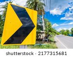 Yellow color right curve sign...