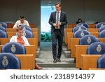 Small photo of DEN HAAG, NETHERLANDS - June 14: Laurens Dassen (Volt) in House of Representatives during a debating at the Tweede Kamer on 14 June, 2023 in Den Haag