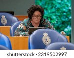 Small photo of DEN HAAG, NETHERLANDS - June 14: Caroline van der Plas (BBB) in House of Representatives during a debating at the Tweede Kamer on 14 June, 2023 in Den Haag