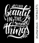 find beauty in the small things.... | Shutterstock .eps vector #539361571