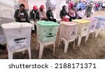 Small photo of NAIROBI, KENYA- AUGUST 8, 2022: Observers in Kasarani Constituency during the General Election to elect the president, MPs, Senators, ward representatives and governors.