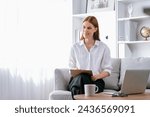 Small photo of Psychologist woman in clinic office professional portrait with friendly smile feeling inviting for patient to visit the psychologist. The experienced and confident psychologist is utmost specialist