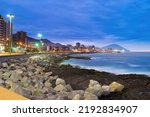 Small photo of Panoramic view of the coastline of Antofagasta, know as the Pearl of the North and the biggest city in the Mining Region of northern Chile.