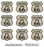 Route 66 Highway Signs.