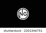 NG Letter Logo Design. Initial letters NG logo icon. Abstract letter NG N G minimal logo design template