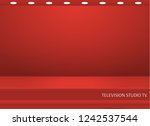 empty bright color studio table ... | Shutterstock .eps vector #1242537544