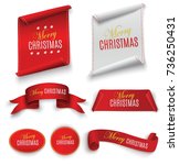 scroll red  merry christmas ... | Shutterstock .eps vector #736250431