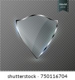 transparent shield.the banner... | Shutterstock .eps vector #750116704