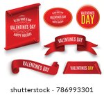 valentine's day.the red scroll... | Shutterstock .eps vector #786993301
