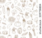 seamless hand drawn vegetable ... | Shutterstock .eps vector #339758804