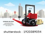 deliver the parcel by... | Shutterstock .eps vector #1920389054