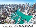 Aerial View Of Dubai Marina...