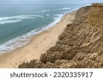Cliffs edge overlooking the ocean at Shadmoor State Park in Montauk, Long Island, New York