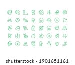 set of eco thin line icons ... | Shutterstock .eps vector #1901651161