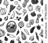 hand drawn pattern with... | Shutterstock .eps vector #579813004