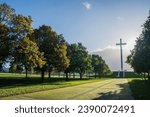 Small photo of Phoenix park , Dublin , Ireland 01 Nov 2023 : Papal Cross for visit of Pope John Paul II in 1979 , location where Ireland’s baby boom began