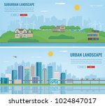city landscape and suburban... | Shutterstock .eps vector #1024847017
