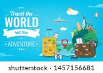 travel composition with famous... | Shutterstock .eps vector #1457156681