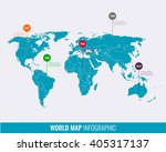 world map infographic template. ... | Shutterstock .eps vector #405317137
