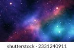 Small photo of A realistic wide colorful universe with a starry nebula