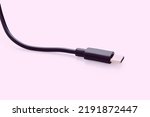 USB type c cable isolated on white background. with clipping path