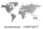 silver vector map of the world. | Shutterstock .eps vector #150072677