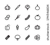 thin line icons for vegetables. ... | Shutterstock .eps vector #194546834