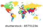 world map in rainbow colors. | Shutterstock . vector #85751236