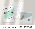 abstract line continuous face.... | Shutterstock .eps vector #1701770587