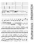 music notes  music font  music... | Shutterstock .eps vector #396044524