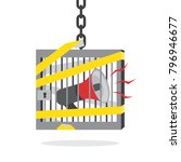megaphone locked inside prison... | Shutterstock .eps vector #796946677