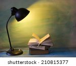 Open Book With Vintage Lamp ...