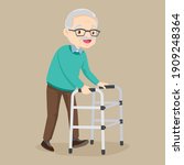elderly patient with orthopedic ... | Shutterstock .eps vector #1909248364