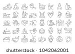 vector graphic set. 40x40... | Shutterstock .eps vector #1042062001